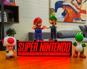SNES Video Game Light | Great for Gaming Room Decor | Nintendo Sign for Man Cave Lights