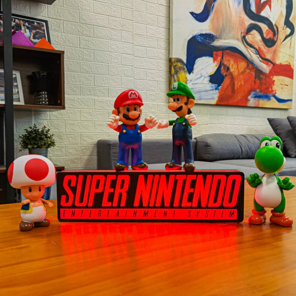 Luce per videogiochi SNES / Ottimo per l'arredamento della sala da gioco / Segno Nintendo per le luci della caverna dell'uomo