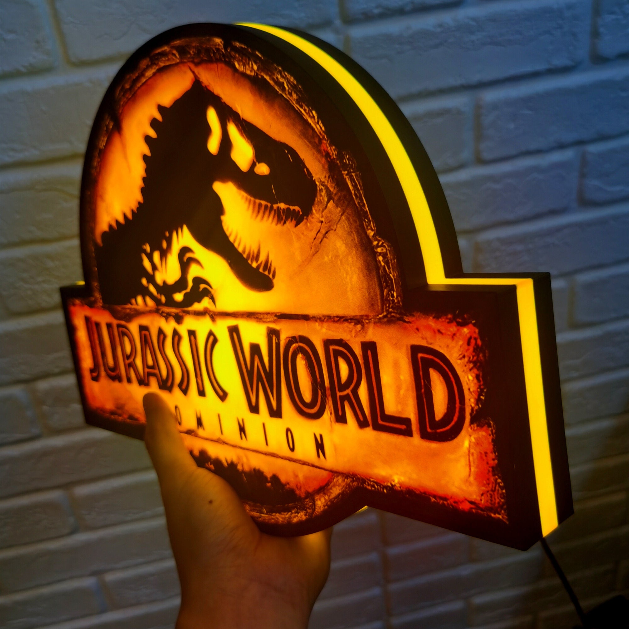 Jurassic Park Dominion Logo LED Lightbox 3D Printed Fully Etsy UK