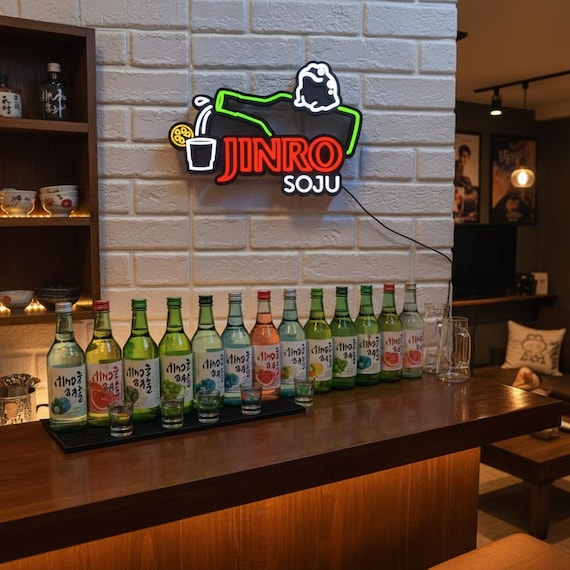 A dimmable USB lightbox shaped like the iconic Jinro Soju bottle label — instant niche culture cred for K-culture fans.