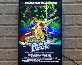 Star Wars Movie Poster LED Lightbox The Empire Strikes Back | Fully Dimmable & Powered by USB