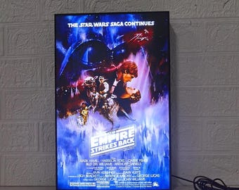 Star Wars The Empire Strikes Back Movie Poster LED Lightbox | Fully Dimmable & Powered by USB