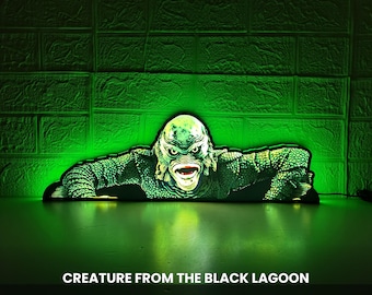 Creature from the Black Lagoon Pinball Topper | CFTBL Dimmable LED Sign (USB Powered)