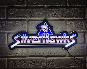 Lightbox LED vintage SilverHawks / Stampata in 3D, alimentata tramite USB e completamente dimmerabile