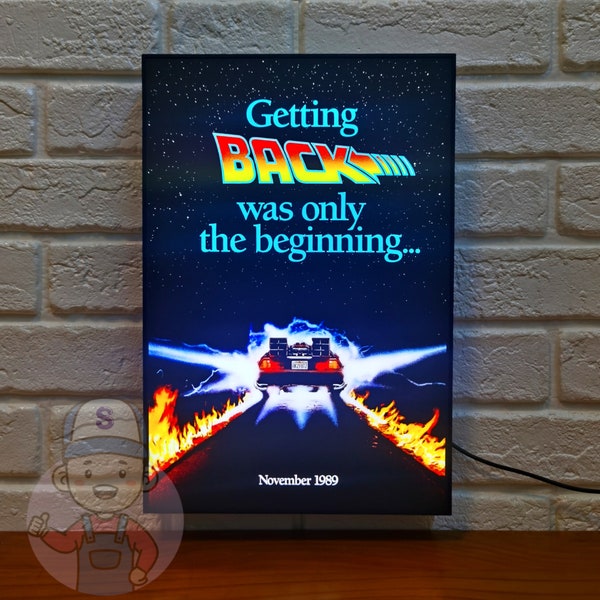 Back To The Future Movie Poster LED Lightbox (BTTF Led Lightbox) | Fully Dimmable & Powered by USB