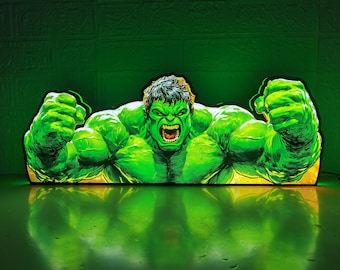 Hulk Pinball Topper LED Marvel Sign | Gottlieb Incredible Hulk Mod | Man Cave Gift for Pinball Fan