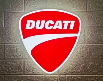 Ducati Motorcycle LED Lightbox , Ducati Scrambler, Perfect Motorcycle Gifts, Garage Sign | 3D Printed, USB Powered & Full Dimmable