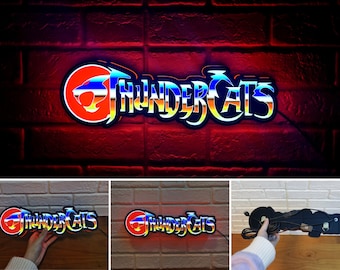 Vintage Thundercats Logo LED Sign | 3D Printed, USB Powered & Full Dimmable