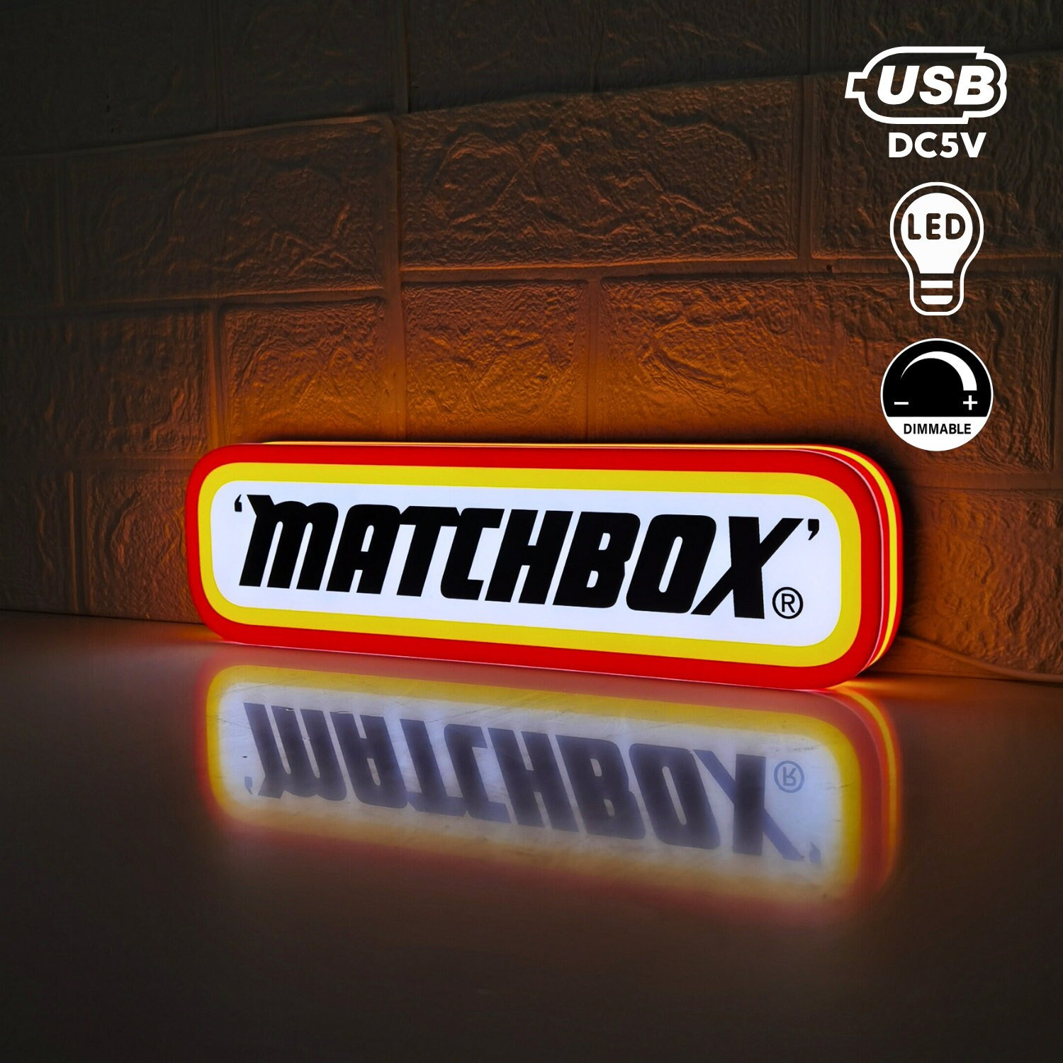 Matchbox Logo LED Lightbox: Dimmable USB Powered Display - Etsy, image size:1500x1500