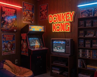 Donkey Kong Logo LED Sign | 3D Printed, USB Powered & Full Dimmable