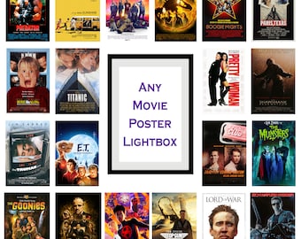 Any Original Movie Poster LED Lightbox | USB Powered with Extra-Long Cable & Full Dimmable | Wall Mount Kit Included