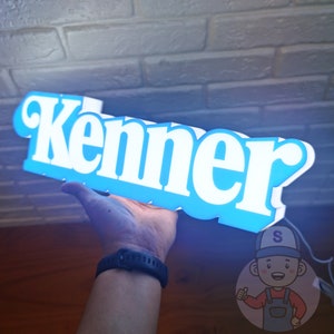 Kenner Logo LED Lightbox, Made by 3D Printer, USB Powered and Full Dimmable - Great Decoration for Star Wars Toys, Indiana Jones, BTTF