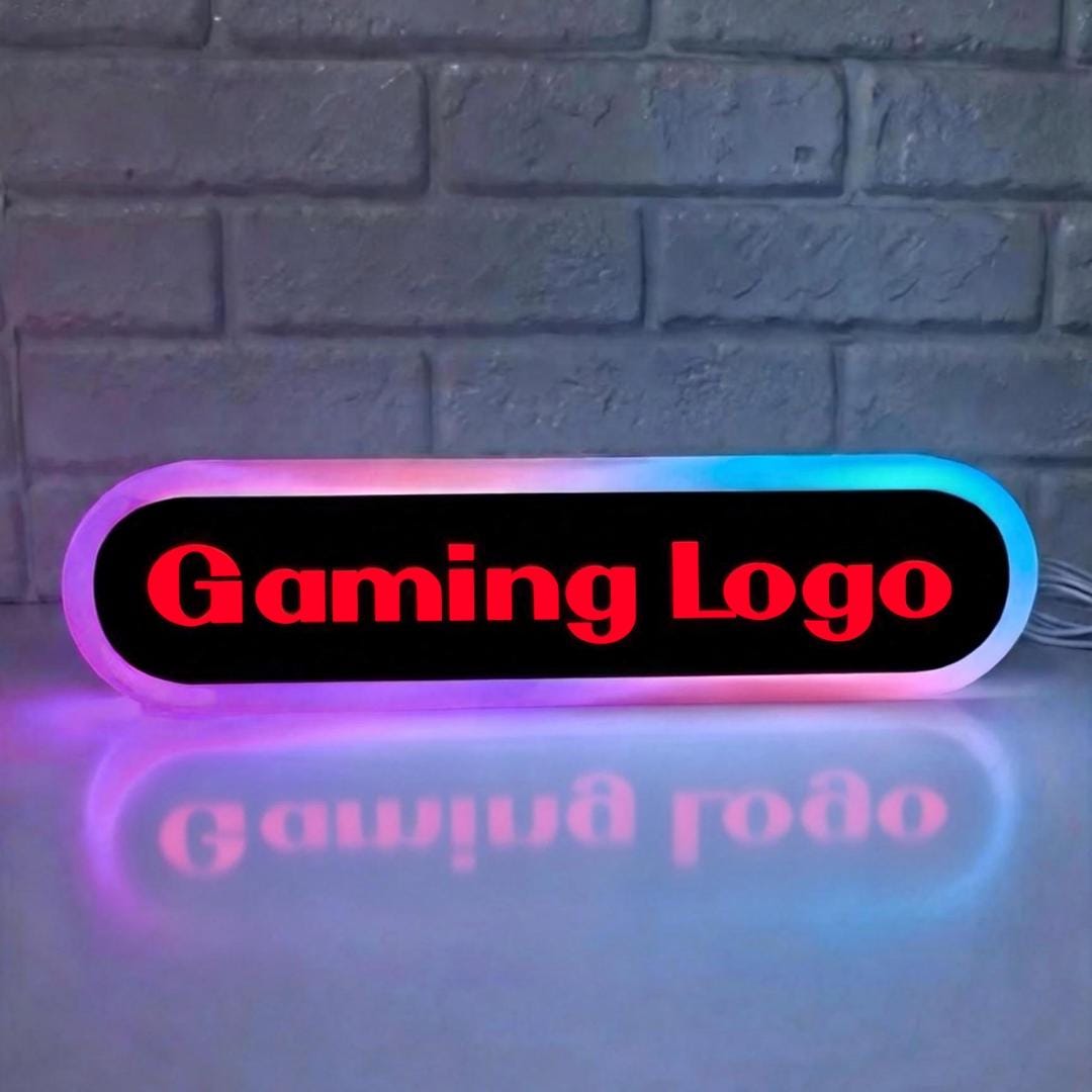 3D Printed RGB Gaming Logo Sign | Game Room Decor, RF Remote, USB ...