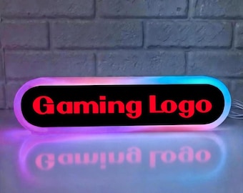3D Printed RGB Gaming Logo Sign | Game Room Decor, RF Remote, USB Powered