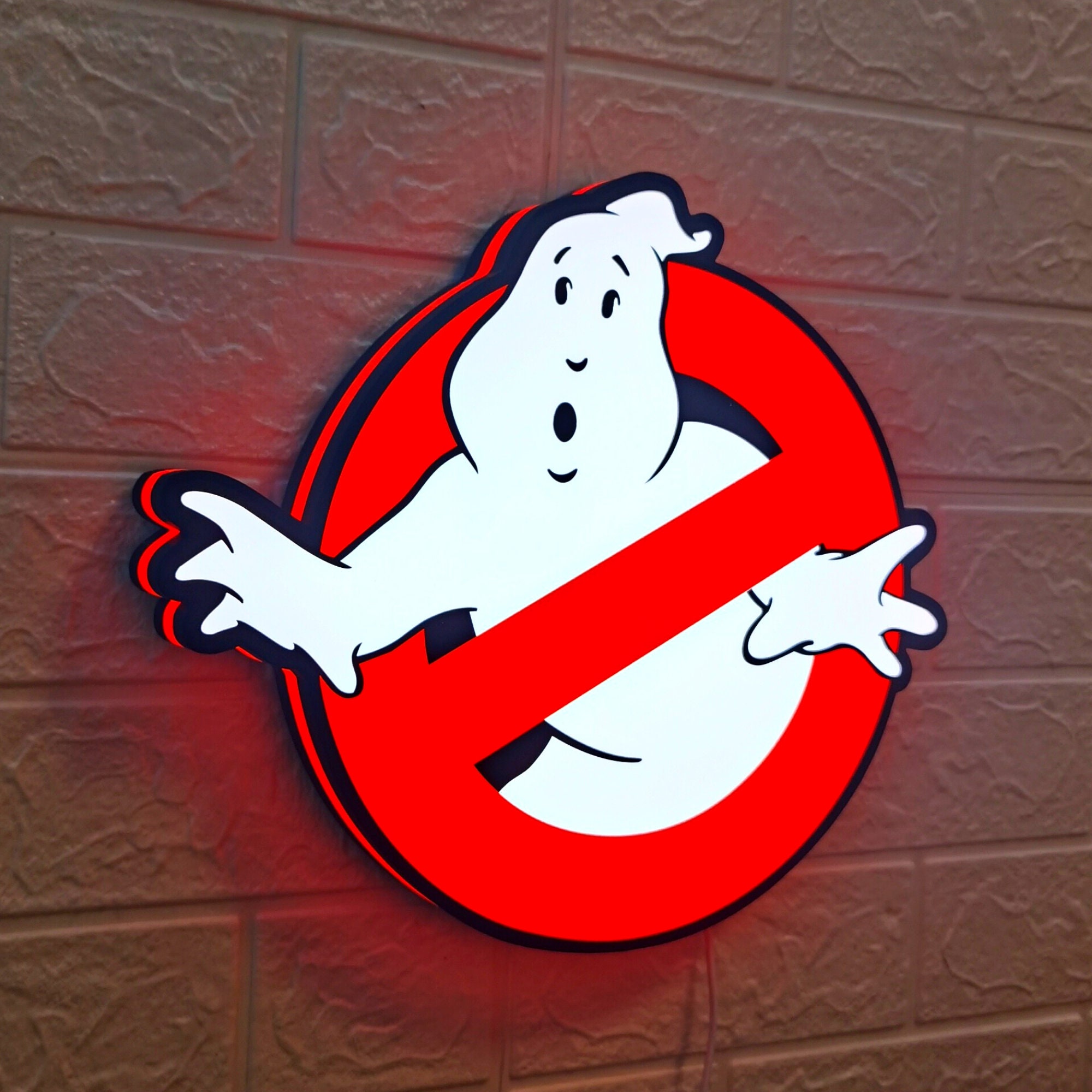 ゴーストバスターズ ロゴ ライトボックス: 調光可能なUSB電源デスク