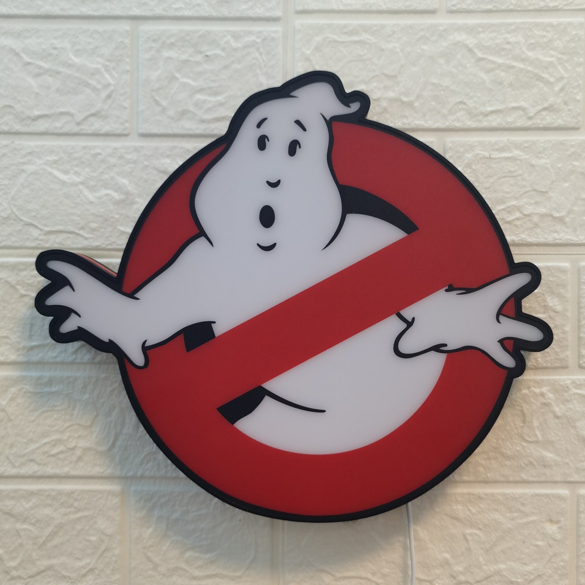 ゴーストバスターズ ロゴ ライトボックス: 調光可能なUSB電源デスク