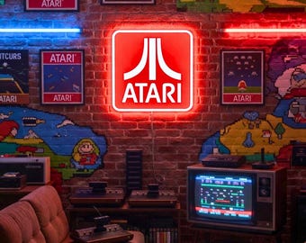 ATARI Lightbox Leuchtschild: Gaming Room Decor, USB Powered