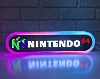 Nintendo 64 RGB LED Sign | 3D Printed Gaming Logo Decor (USB Powered)