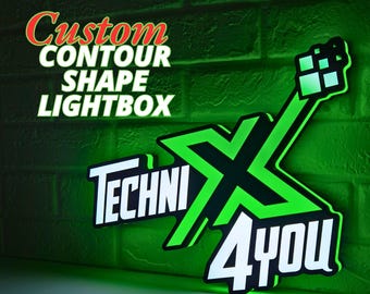 Contour Shape Custom LED Lightbox ( Shape of your logo or Image) - Free Design Mockup provided