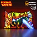 Godzilla Pinball Topper, Designed for Stern Godzilla Pinball. USB powered, Dimmable and come with flap on Plexiglass Magnetic stand