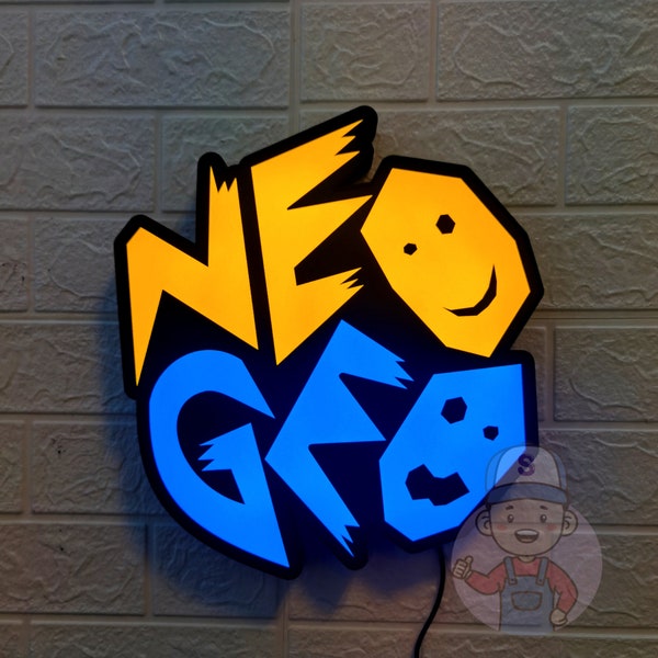 Neo Geo LED Lightbox | Neo Geo Logo sign for gaming room decor | This is 3D Printed Lamp not Neon Sign