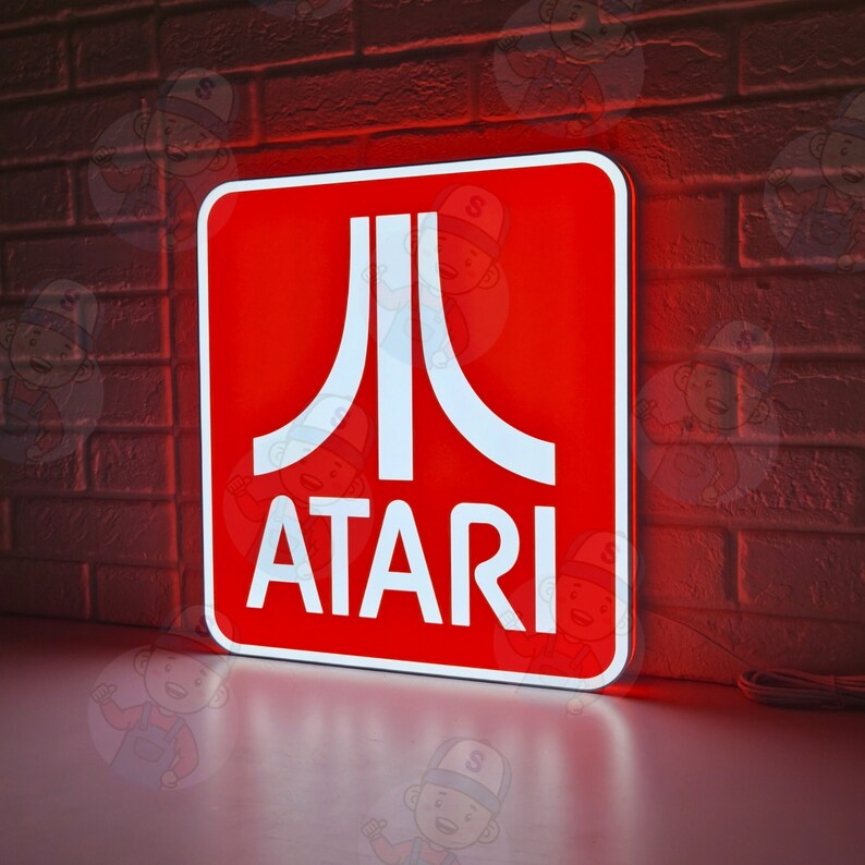 ATARI Lightbox Sign: Gaming Room Decor, USB Powered - Etsy