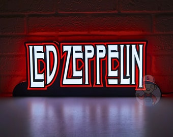 Led Zeppelin 18" Pinball Topper, Led Zeppelin Lightbox, Led Zeppelin Sign, alimentato tramite USB e con funzione di regolazione della luminosità