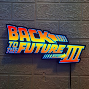 Back To The Future 3  (BTTF 3)  Logo LED Lightbox | Fully Dimmable & Powered by USB