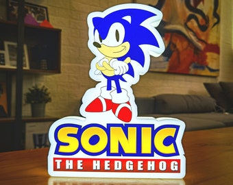 Sonic The Hedgehog Lightbox, Hedgehog Gifts, 3D Printed and Powered By USB with Dimming Function, Great For SEGA Fans