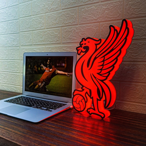 Liverpool fc - 3D Printed LiverBird Lightbox - Present for Liverpool Supporter - Liverpool Football Club - LFC - LFC Gift- USB Lightbox