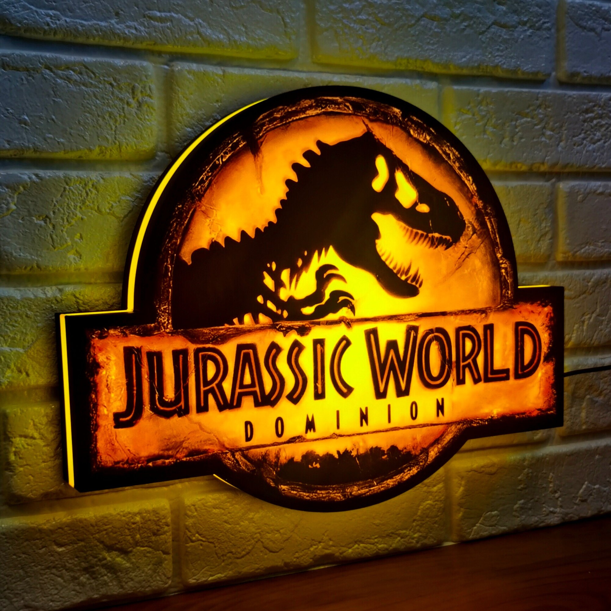 Jurassic Park Dominion Logo LED Lightbox 3D Printed Fully Etsy UK