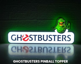 Ghostbusters Pinball Topper LED Marquee Sign | Slimer Mod | Stern Ghostbusters Gift