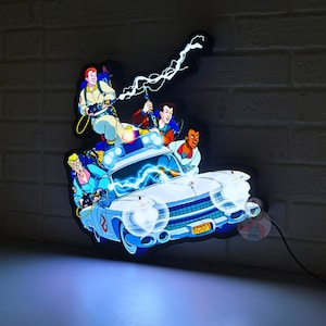 Ghostbusters ECTO-1 Lightbox | Zasilany przez USB z kontrolą ściemniania | Doskonała dekoracja do Twojego telefonu komórkowego ECTO-1 lub Ecto-1