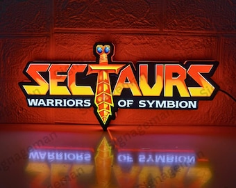 Sectaurs Warriors of Symbion Logo LED Sign / Impreso en 3D, alimentado por USB y totalmente regulable