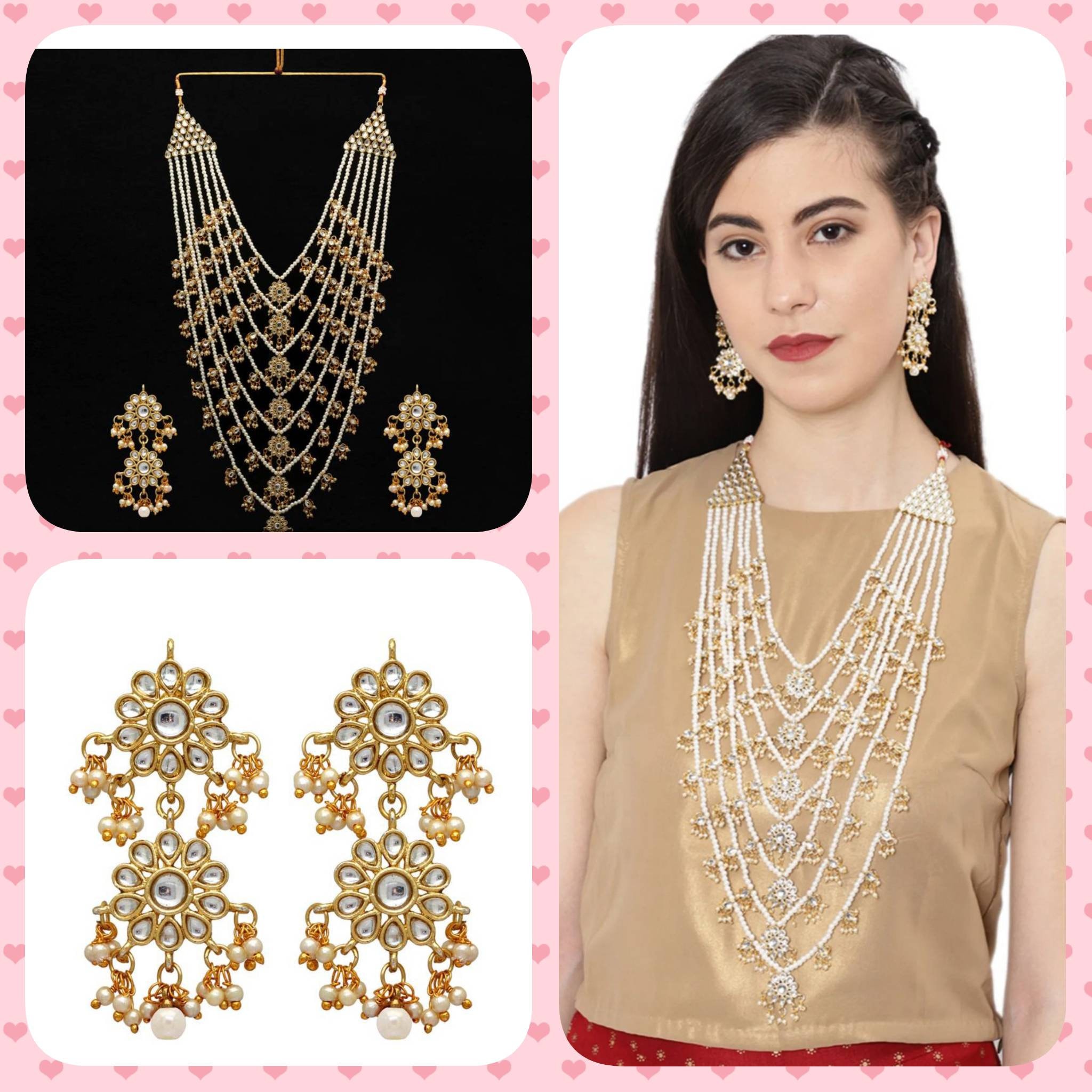 Kundan Necklace Setkundan Jewellery Set Indian Jewellery Etsy India