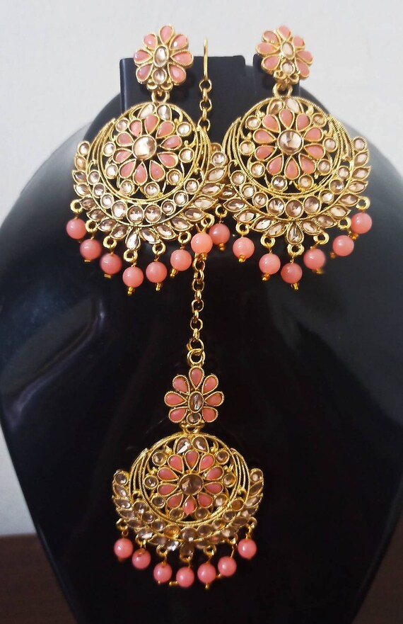 Buy Maang Tikka Set punjabi Jewellery Kundan Maang Tikka Set