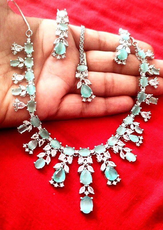 Cz statement necklace sale