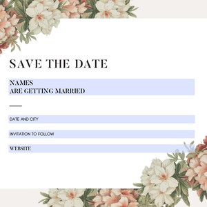 Printable Save the Date Card / Weddings / Customizable Template ...