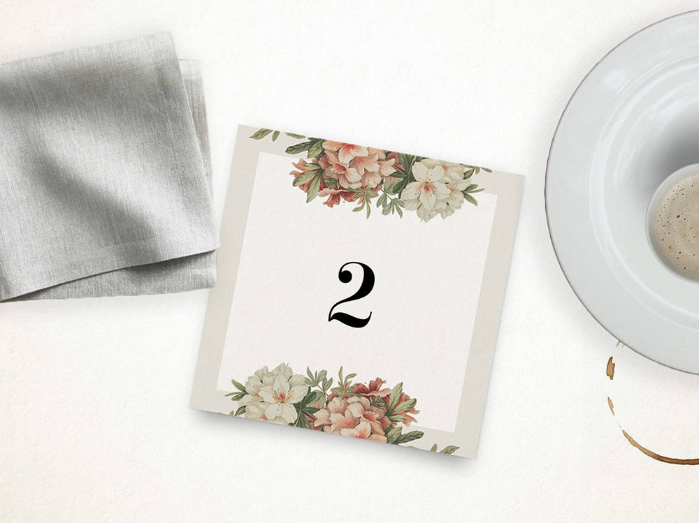 Printable Wedding Table Numbers / Printable Template / Floral / AZALEA ...
