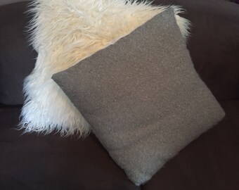 Textured Grey Wool Pillowcase