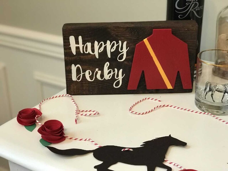 Happy Derby Sign Kentucky Derby Sign Jockey Sign Kentucky Etsy