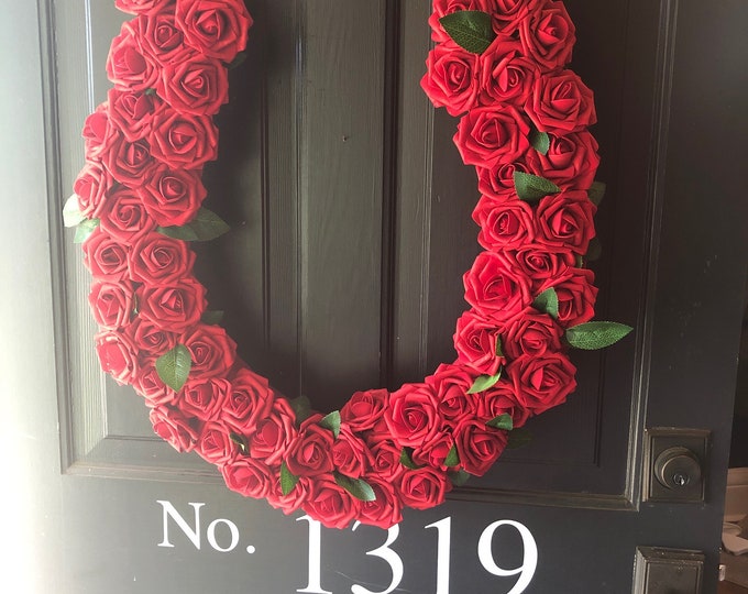 Derby Horseshoe Wreath, Derby Roses Wreath - Etsy