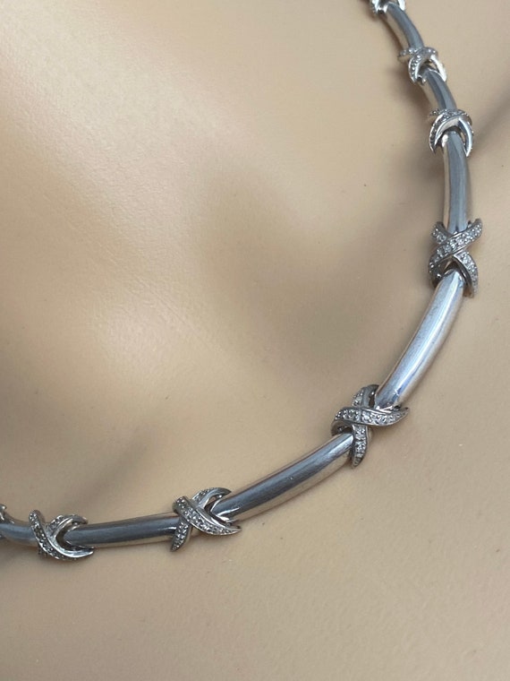 Beautiful Sterling Silver Diamond Necklace Item #… - image 4