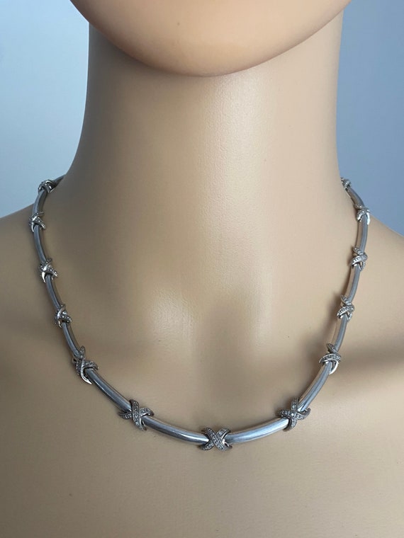 Beautiful Sterling Silver Diamond Necklace Item #… - image 2