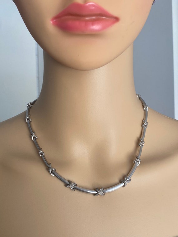 Beautiful Sterling Silver Diamond Necklace Item #… - image 1