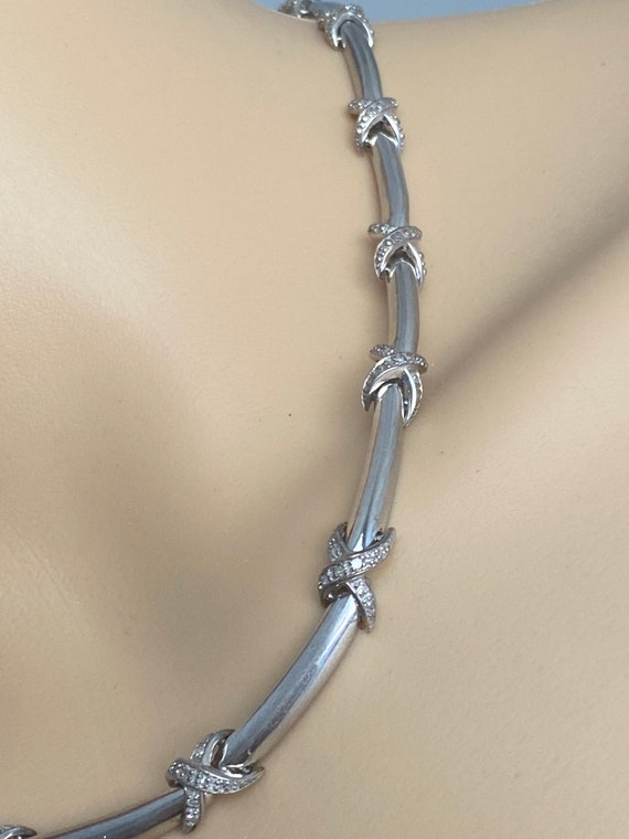 Beautiful Sterling Silver Diamond Necklace Item #… - image 5