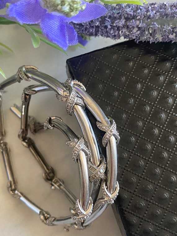 Beautiful Sterling Silver Diamond Necklace Item #… - image 8