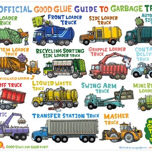 The Official Good Glue Guide to Garbage Trucks Poster!