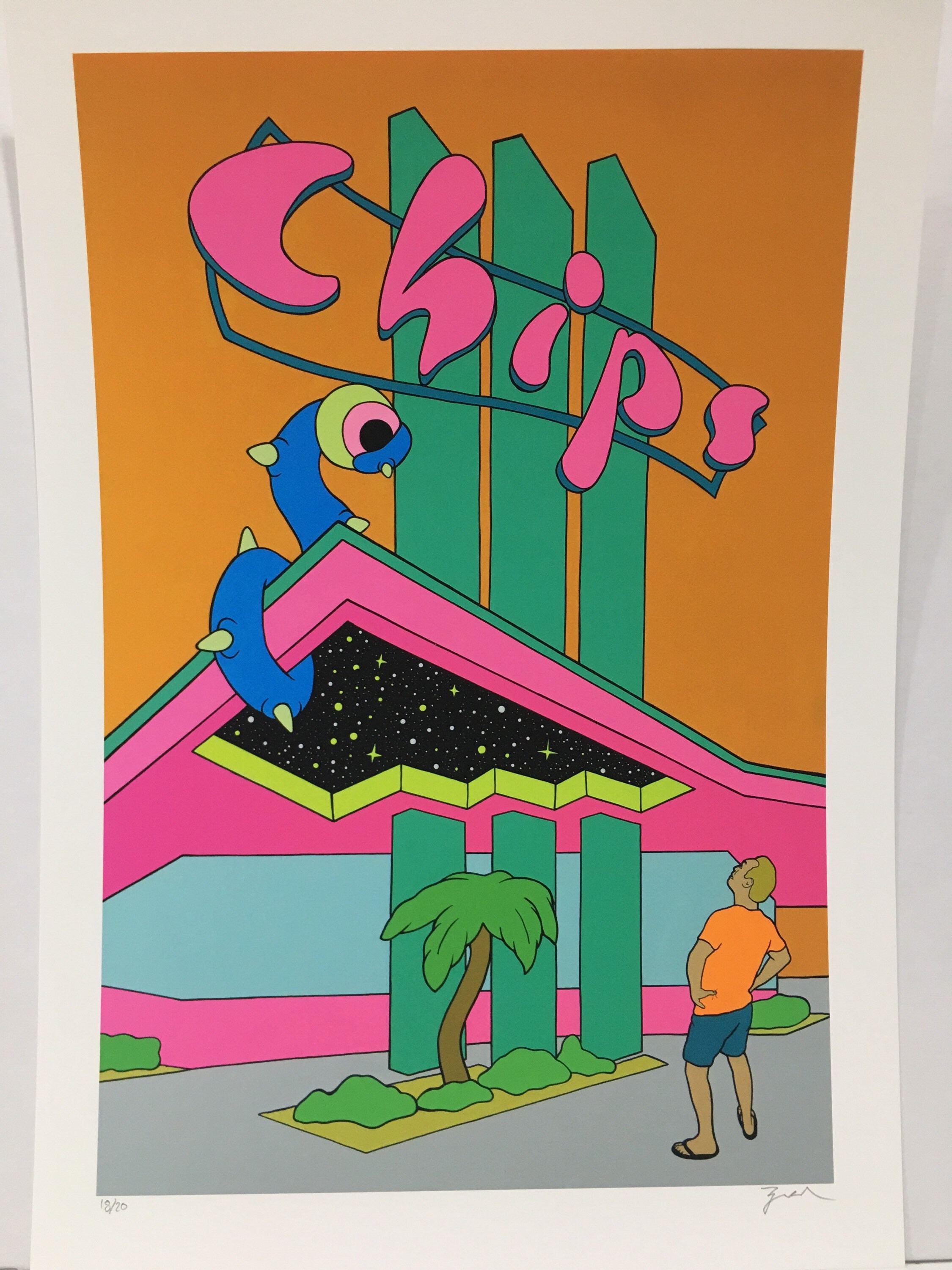 Chips Diner Mid Century Modern Giclee Print Pop Art Etsy