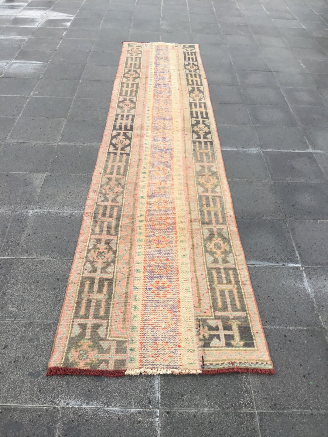 2x10 Patchwork Runner, Handmade Rug, Oriental Runner Rug, Narrow Rug ...